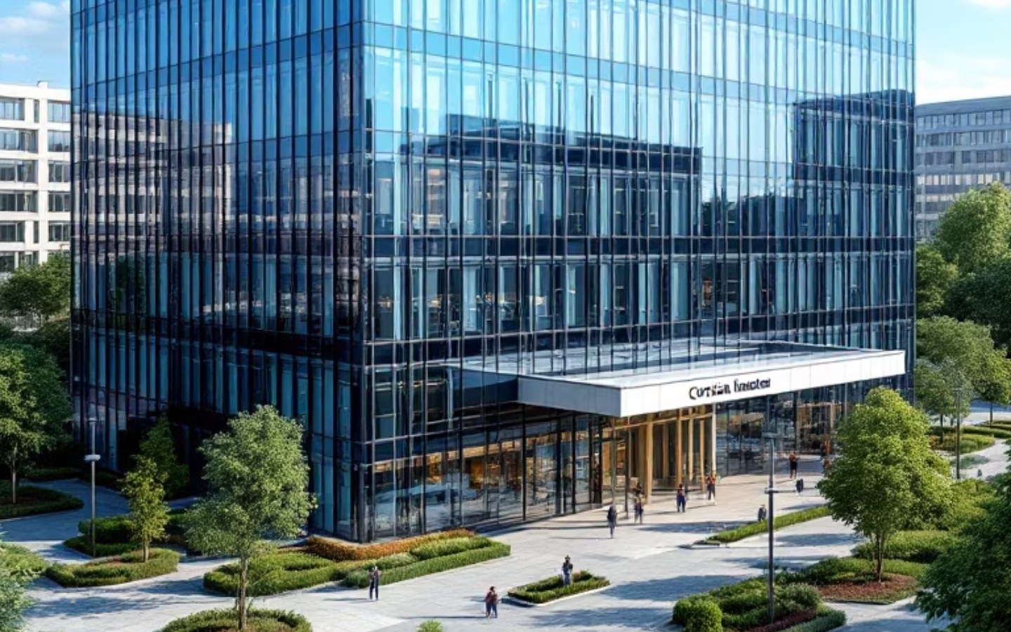 Modern office location representing headquarters site selection and regional office strategy